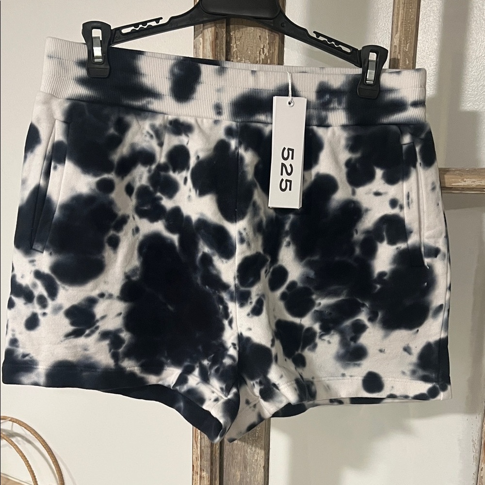 525 America Black and White Tie-Dye Athletic Shorts